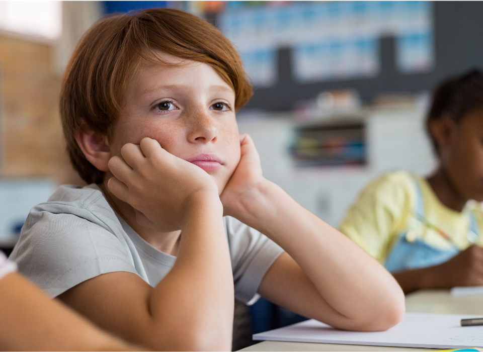 depressed boy in school