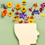 Mind sprouting flowers to show positive mental health