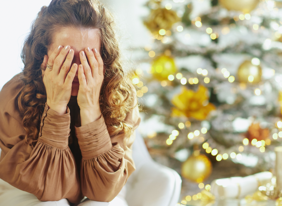 woman suffering from grief during the holidays