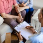 Therapist working through a mental health screening