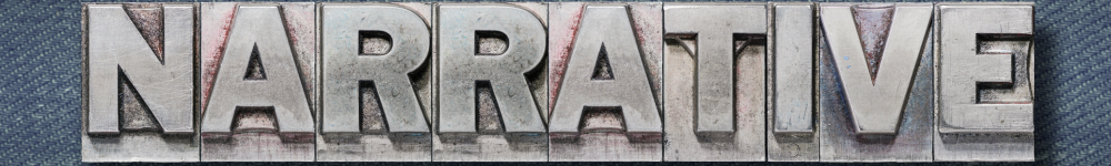 Metal letters spelling out Narrative to help depict narrative therapy