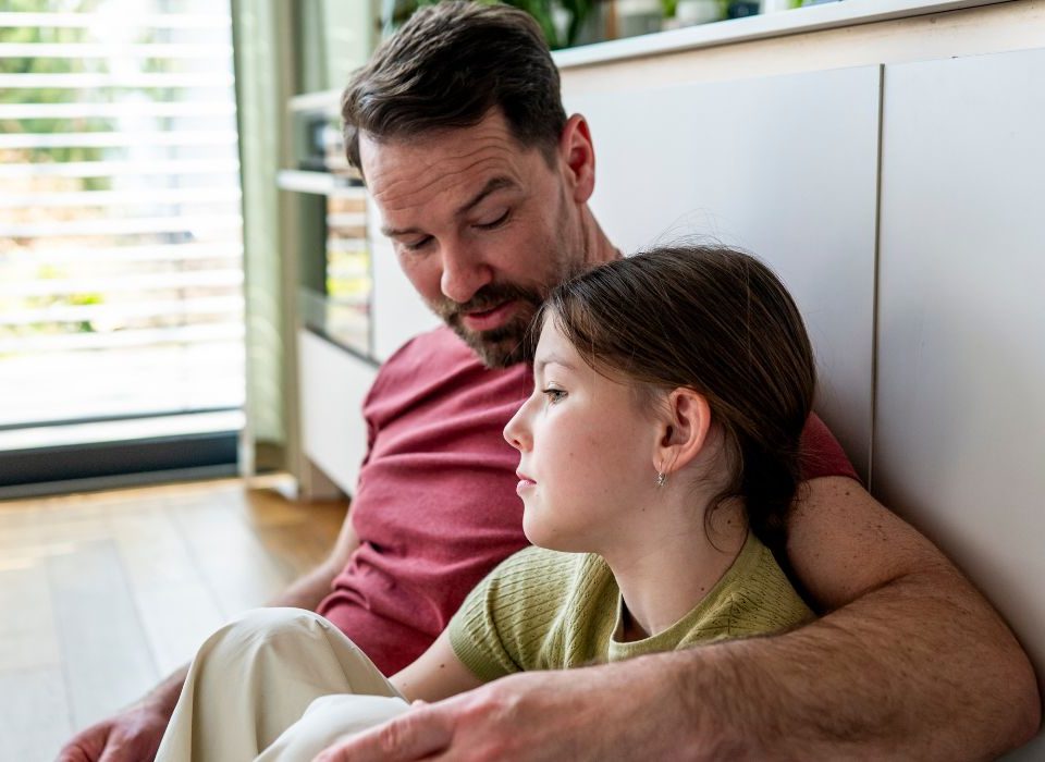 Dad talking to child about bullying