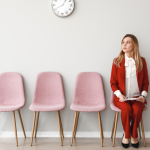 woman with social anxiety waiting for a job interview