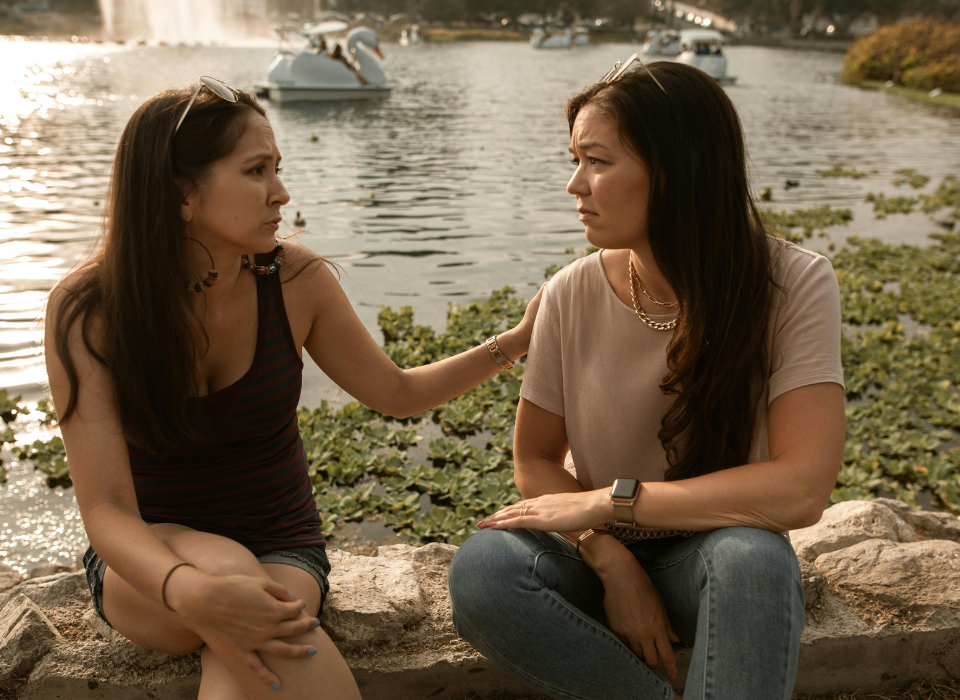 A woman supporting a loved one suffering from anxiety and panic attacks