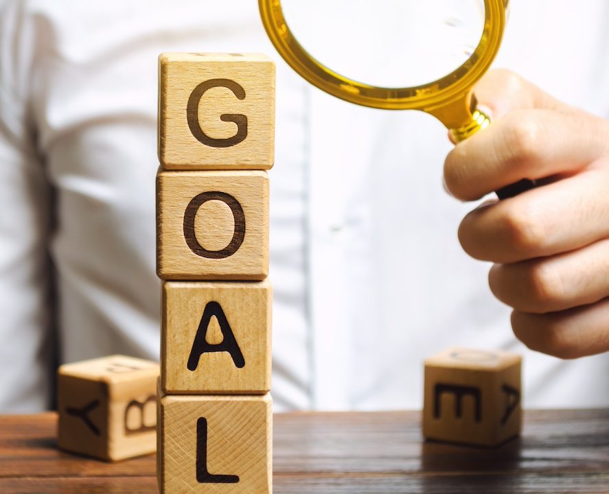 Letter blocks stacked up depicting SMART goals