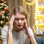 Woman dealing with anxiety during the holidays