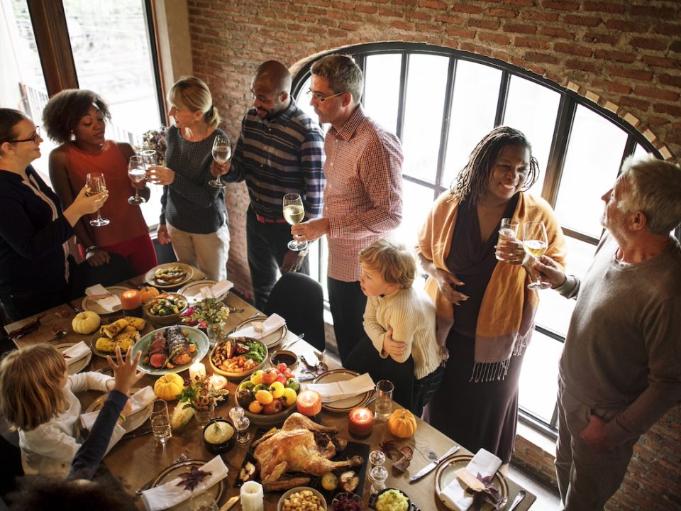 Family celebrating Thanksgiving