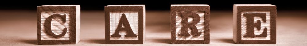 Care spelled out in blocks