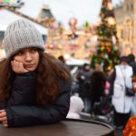 Young woman suffering from depression during the holidays